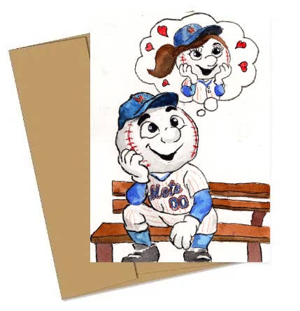 Johnnerdraws - Wholesale Love Card - Mrs Met :Forever Bae! -Handmade Greeting Card1
