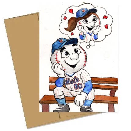 Johnnerdraws - Wholesale Love Card - Mrs Met :Forever Bae! -Handmade Greeting Card1