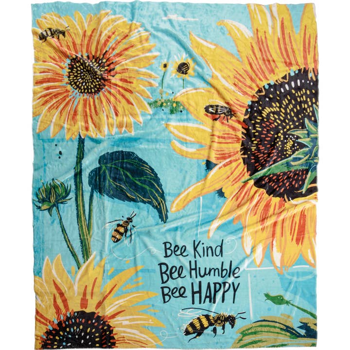 Primitives by Kathy - Wholesale Throw Blanket - Bee Kind Be Humble Bee Happy Throw Blanket
