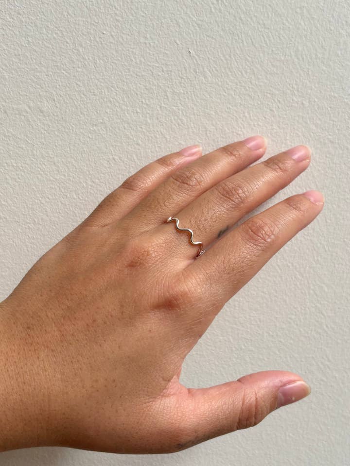 Thin Silver Squiggle Ring for wholesale by Lil Things Shop