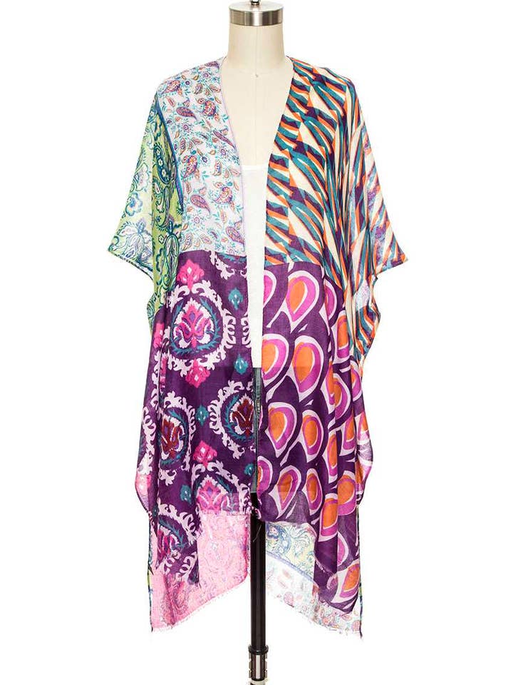 Cardigan kimono tribal à imprimé mixte pour la vente par Artini Accessories