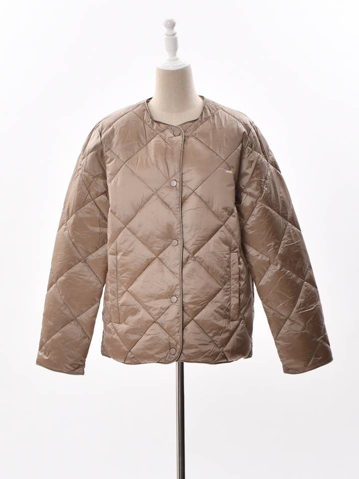 Quilted Jacket with Diamond Design for wholesale by Victoria Moda