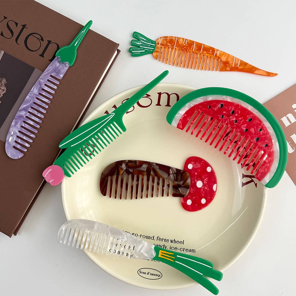 SoapElenGlen – Großhandel Haarbürste/Kamm – Verspielte Tier-Acetat-Kämme, tragbare Gemüse-Haarwerkzeuge31