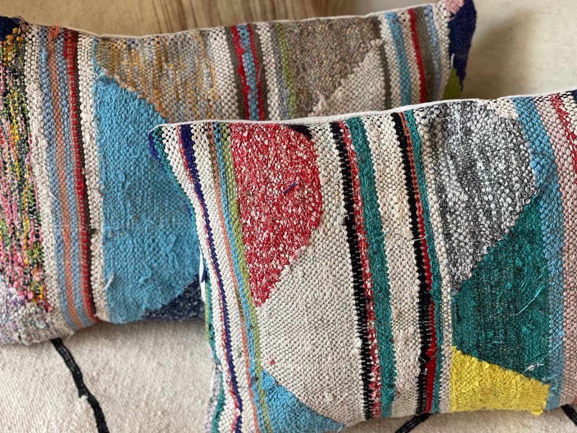 NOMAD BY LIV - Wholesale Throw/Decorative Pillow - Boucherouite Kussen - Handgemaakt in Marokko - kleurrijk