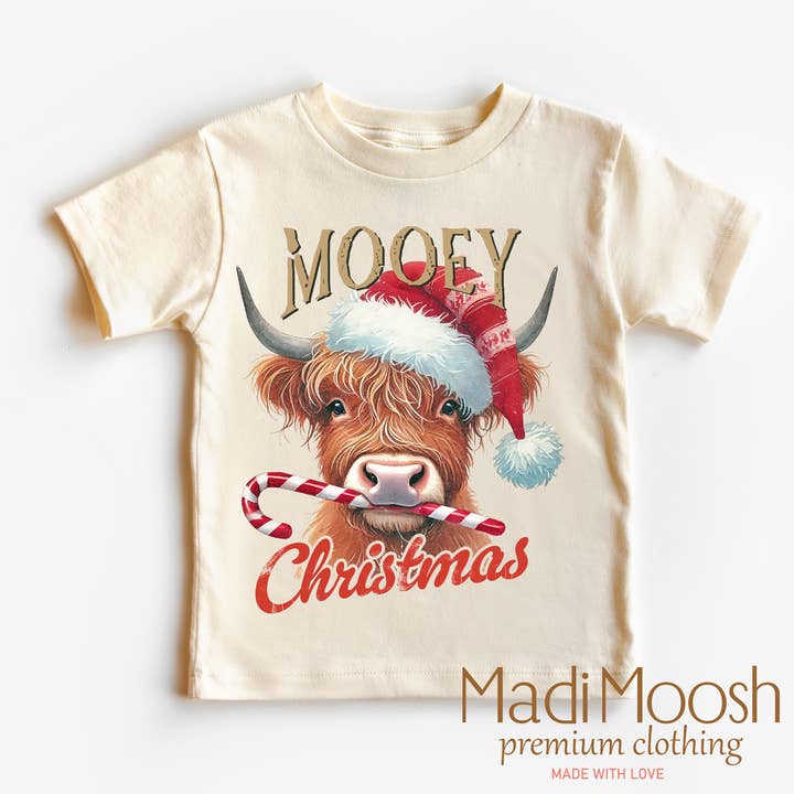 Mooey Christmas Highland Cow Shirt — Country-Weihnachts-T-Shirt für den Großhandel von Madi Moosh