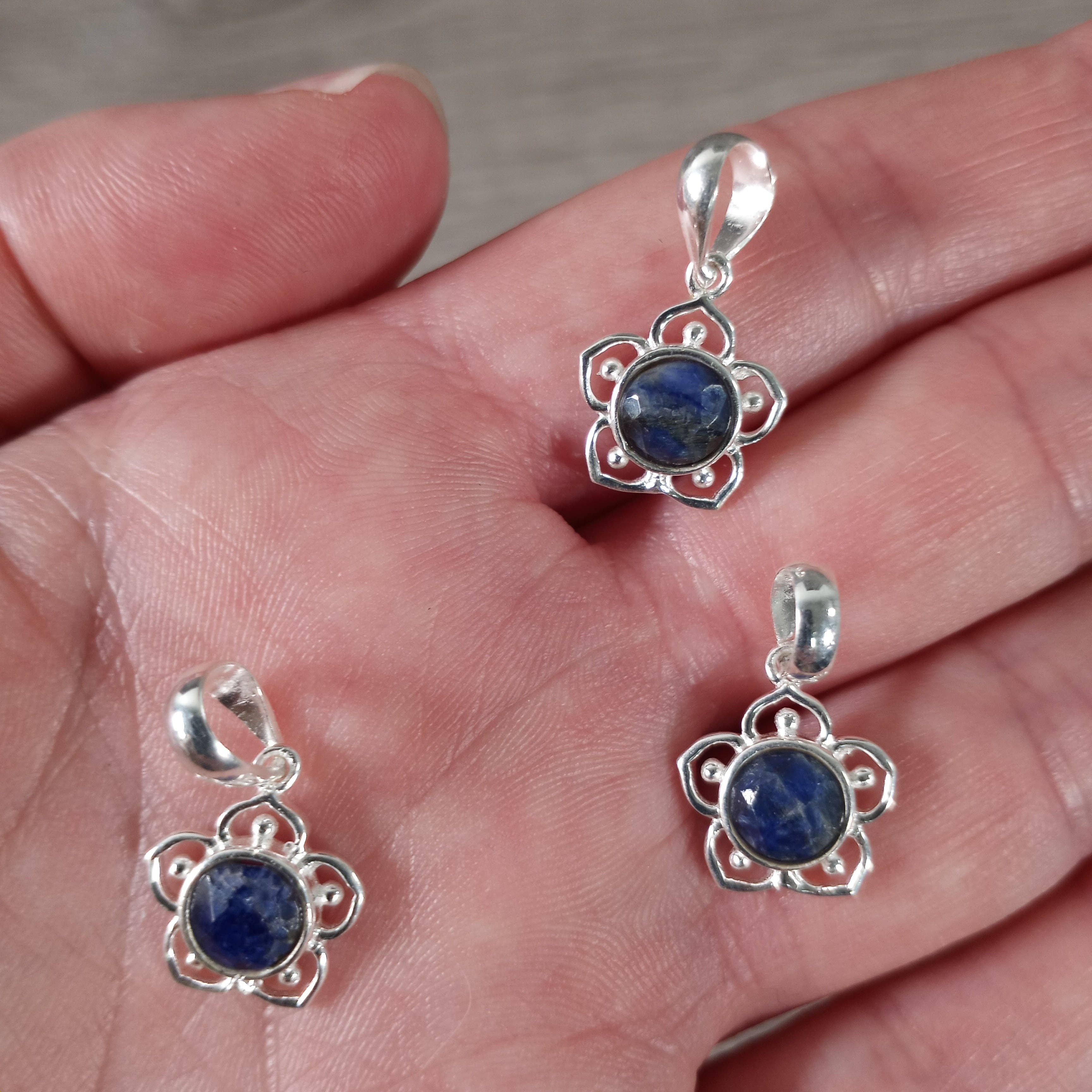 Keystone Crystals - Vente Breloques/médailles personnalisées - Pendentif à breloques en forme de fleur en argent sterling3