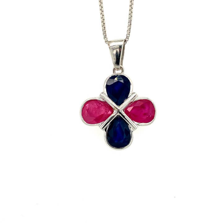 Multi Colour Stone Vedhæng i 925 Sølv - KSP 32052 for engroshandel hos Kotawala Jewels