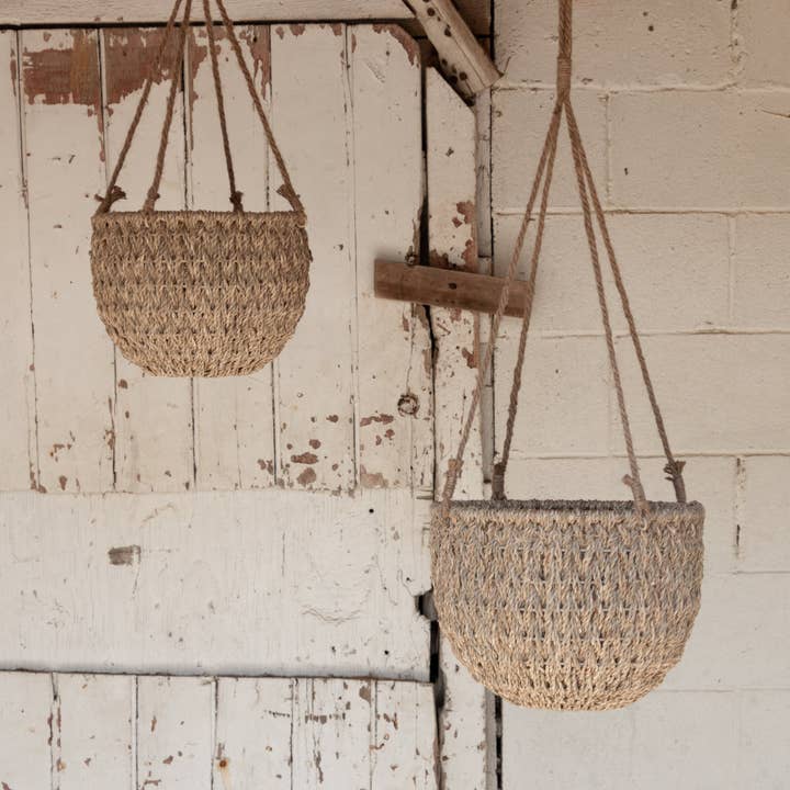 Audrey's Home & Gift - Wholesale Basket - Hanging Seagrass Baskets (Set Of 02)