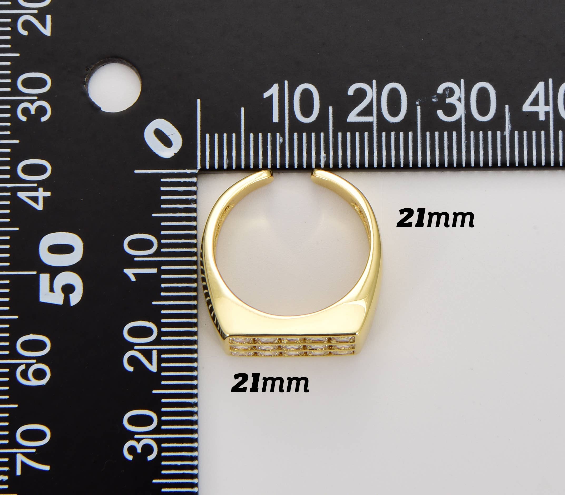 Beads Creation – Engroshandel Signetring – Micro bane CZ signetring, rektangulære signetring, RG1594