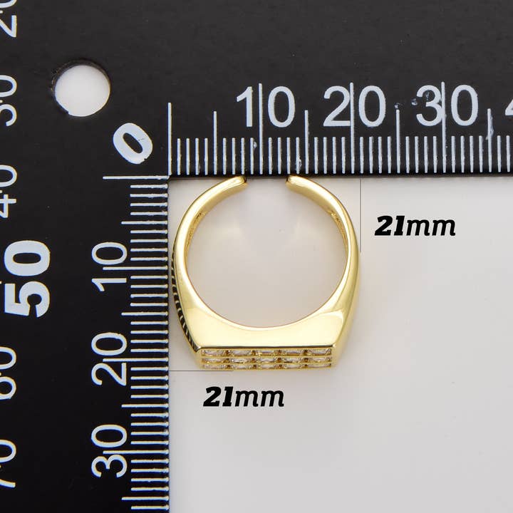Beads Creation – Engroshandel Signetring – Micro bane CZ signetring, rektangulære signetring, RG1594
