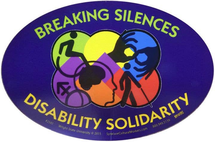 Syracuse Cultural Workers - Wholesale Sticker - Small Sticker - Breaking Silences - Disability Solidarity0
