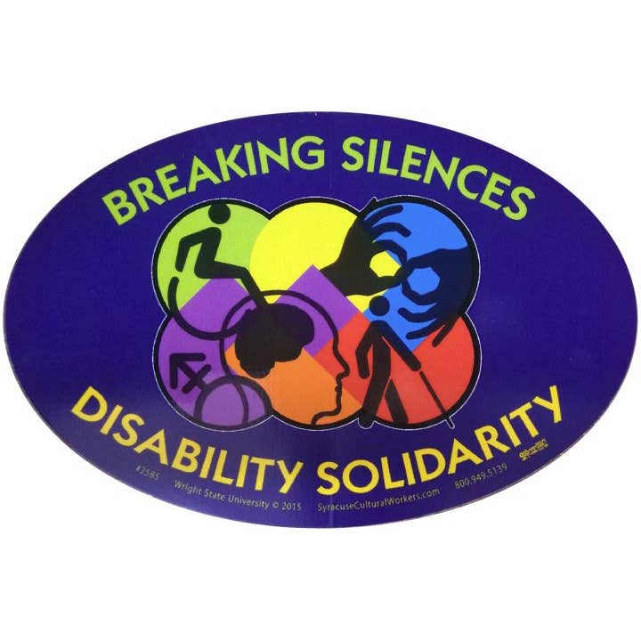 Syracuse Cultural Workers - Wholesale Sticker - Small Sticker - Breaking Silences - Disability Solidarity