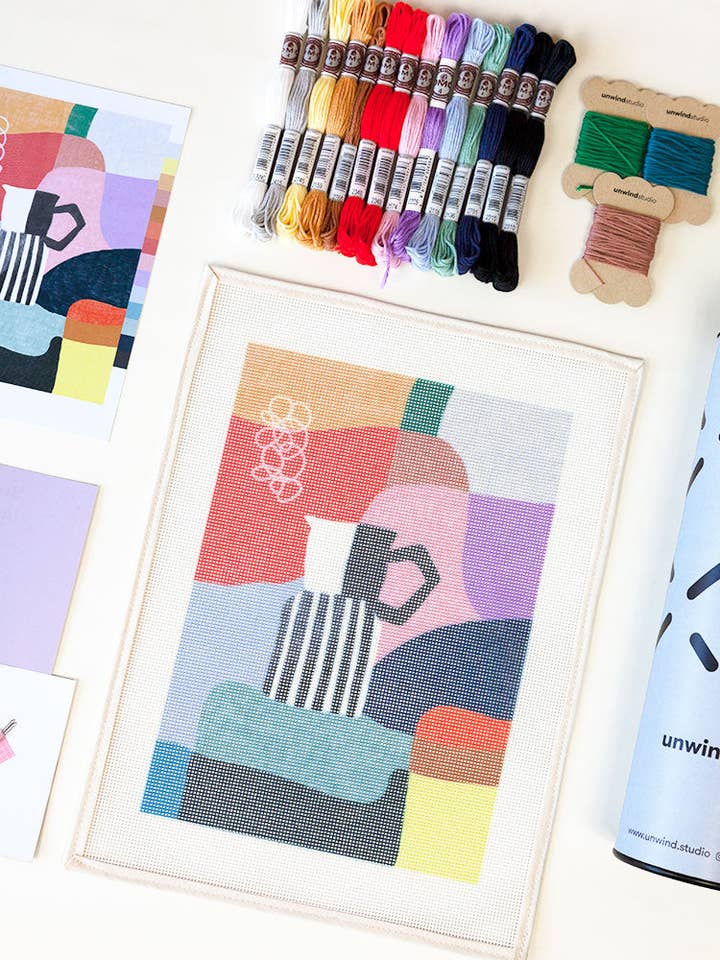 Good Morning Needlepoint Kit for wholesale by Unwind Studio