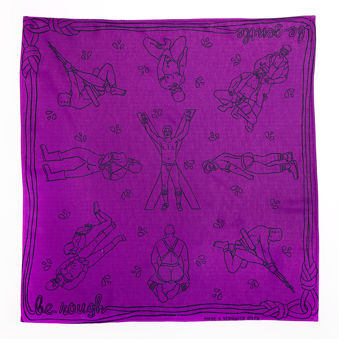 Made X Cruise - Wholesale Bandana - Unisex - Be Gentle Be Rough Bandana (Rainbow Colors)6