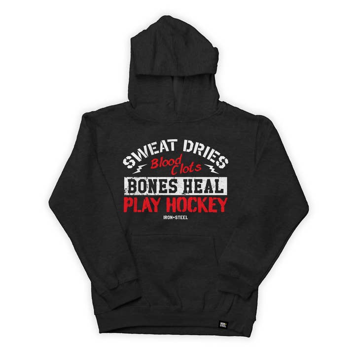 Bones Heal Hockey Youth Hoodie for wholesale by Iron+Steel Hockey