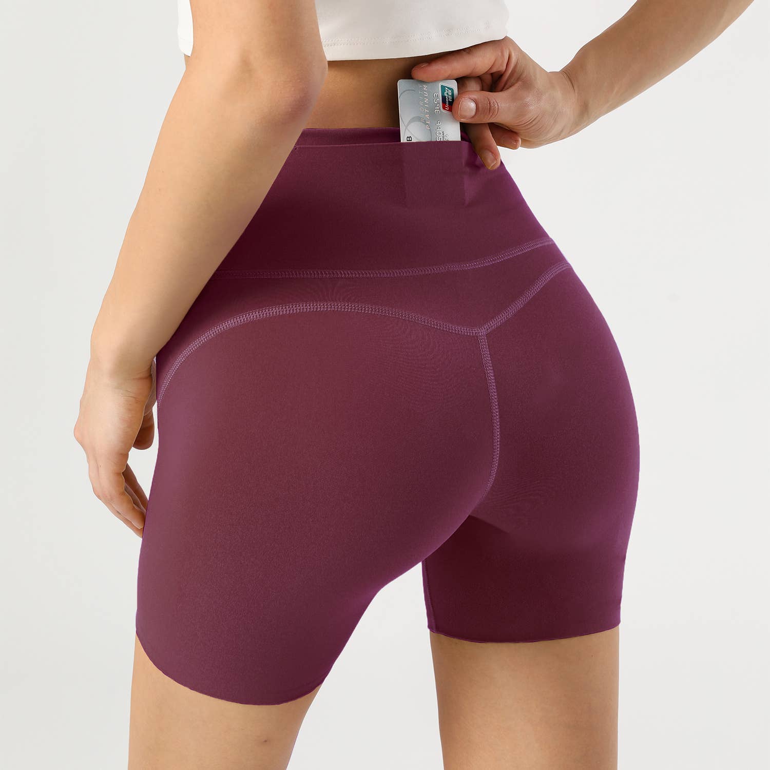 Sodalemon - Wholesale Athletic Shorts - Women's - Built in Underwear Hip Lifting Hidden Pockets Fitness Shorts8