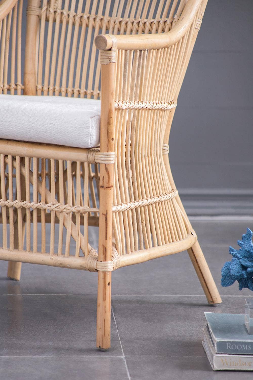 A&B Home Group Inc. – Engroshandel Stol – 23x23x37,5" Rattan Stol Høj Armlæn - Brun/Creme2