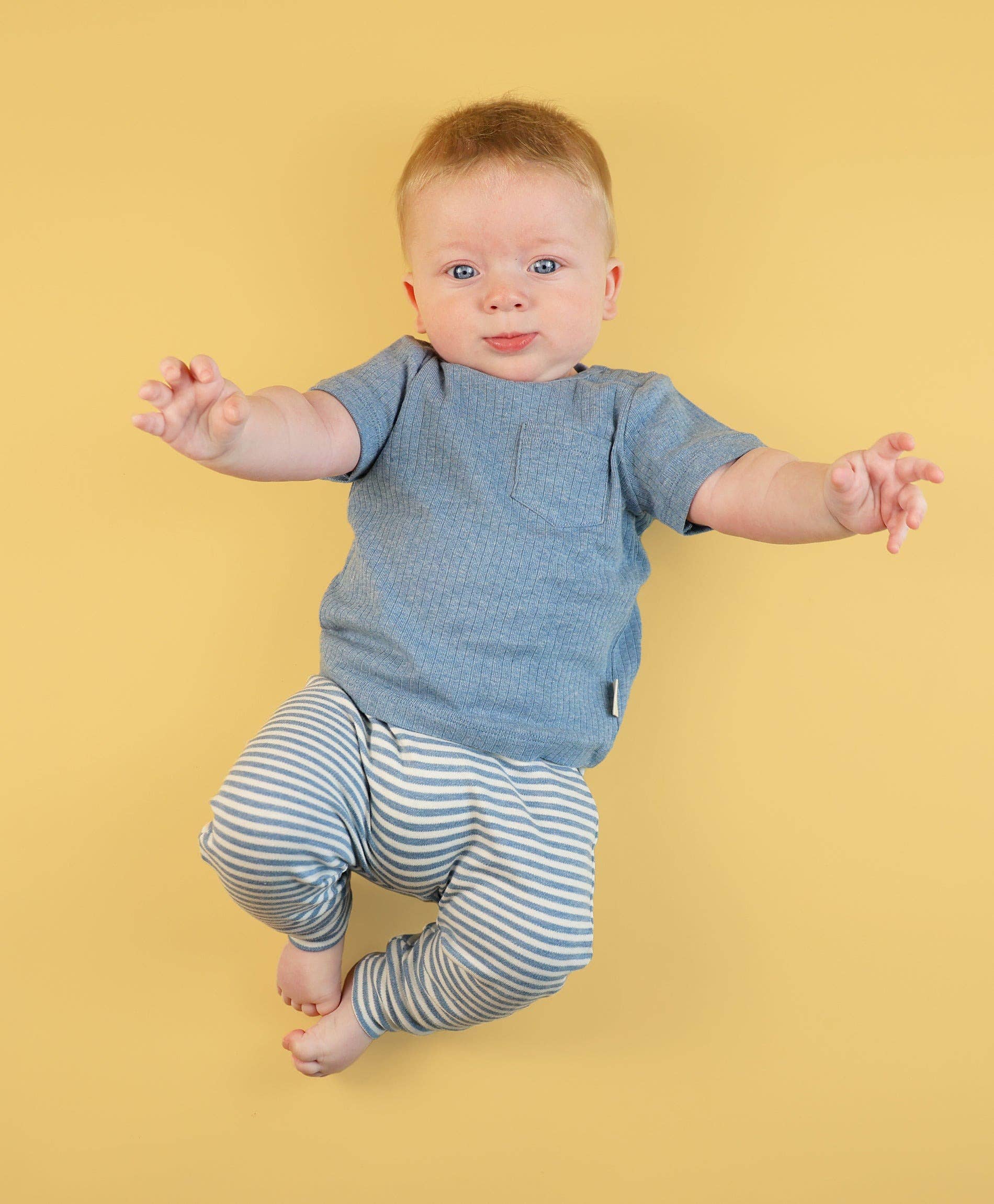 Lūmmi in Colour Babywear - Wholesale T-shirt – Baby - Comfy Baby T-Shirt - Heather Blue1