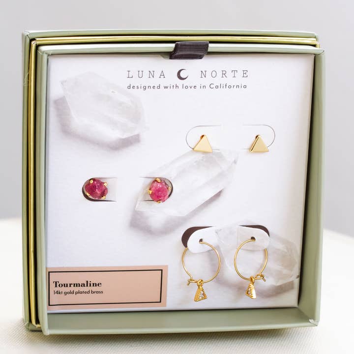 Luna Norte - Wholesale Jewelry Set - Vibe Check Tourmaline Earring Set