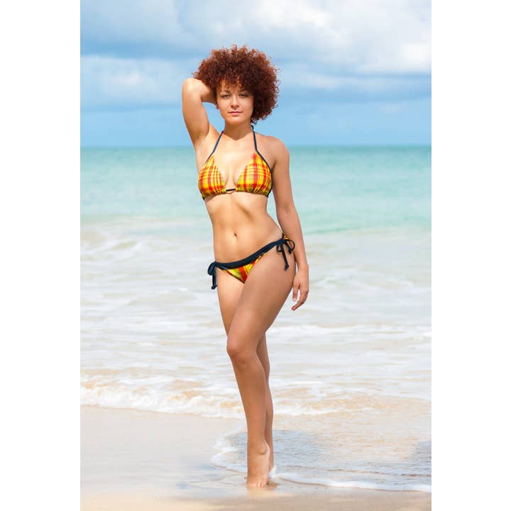 Karuk Bikini, Two Pieces, Madras - Krioli for wholesale by KRIOLI