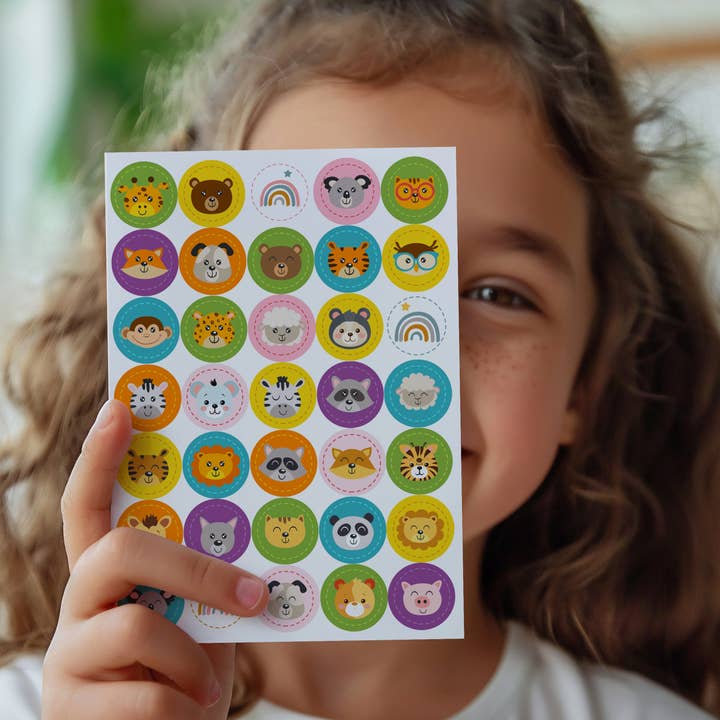 Hoja de pegatinas Cabezas de animales para venta al por mayor de Sticker Varia