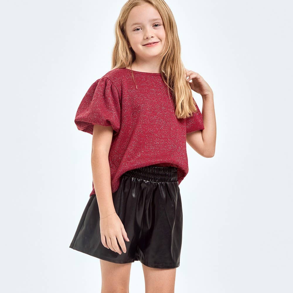 Faux Leather Shorts Red Frill Shorts Faire Online Wholesale