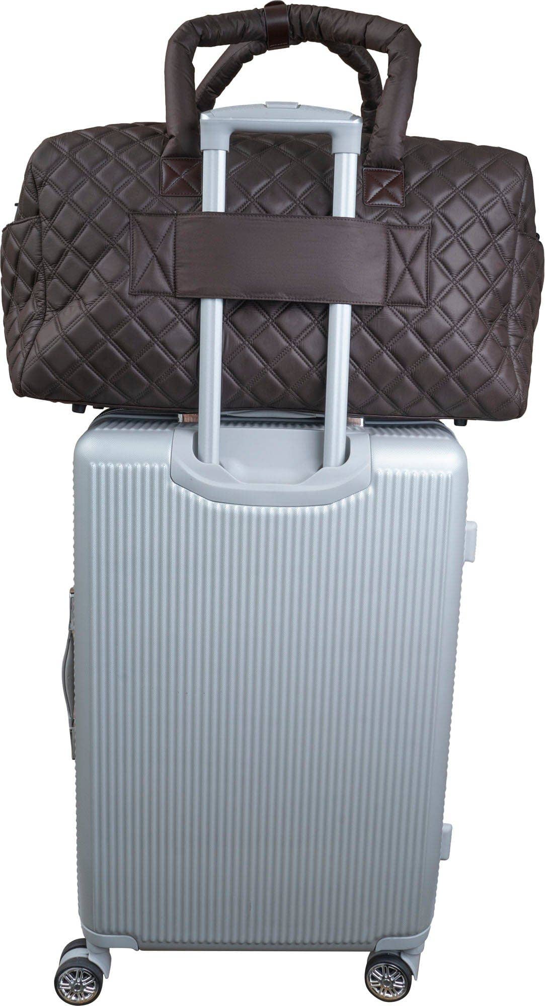 Magid – Saco de viagem - Mulher por atacado – Bolsa de bagagem Joan & David de 22 polegadas acolchoada com pára-quedas acolchoada de diamante com etiqueta de nylon12