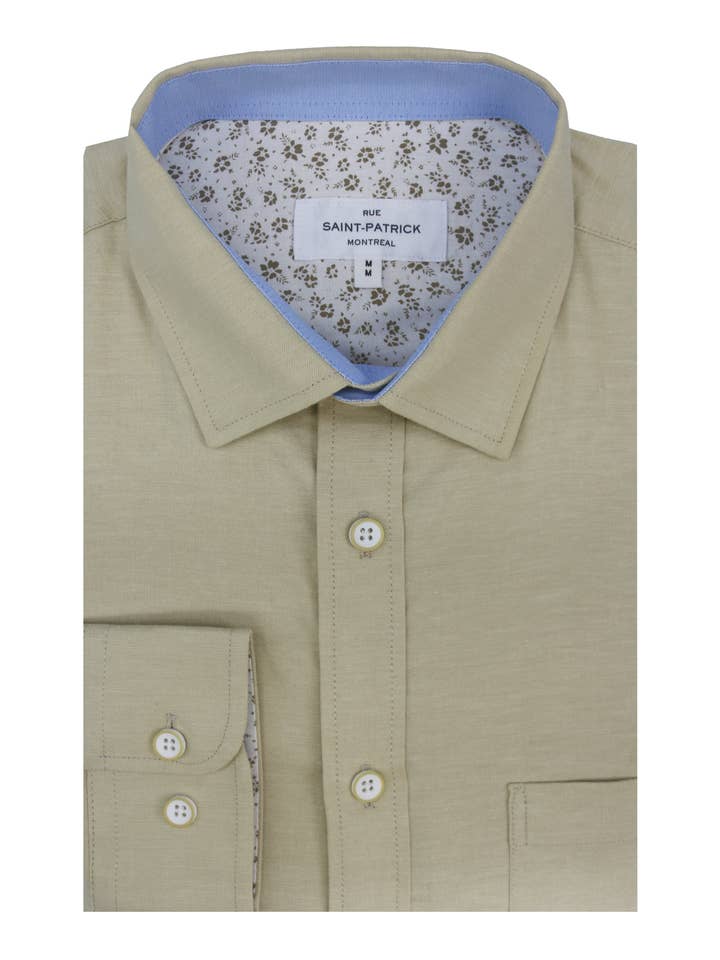 Antrim Stretch Oxford-skjorta i benvit för wholesale av Rue Saint-Patrick