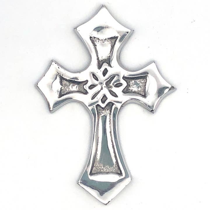 Recycled Aluminum Eternity Cross for wholesale by Women of the Cloud Forest