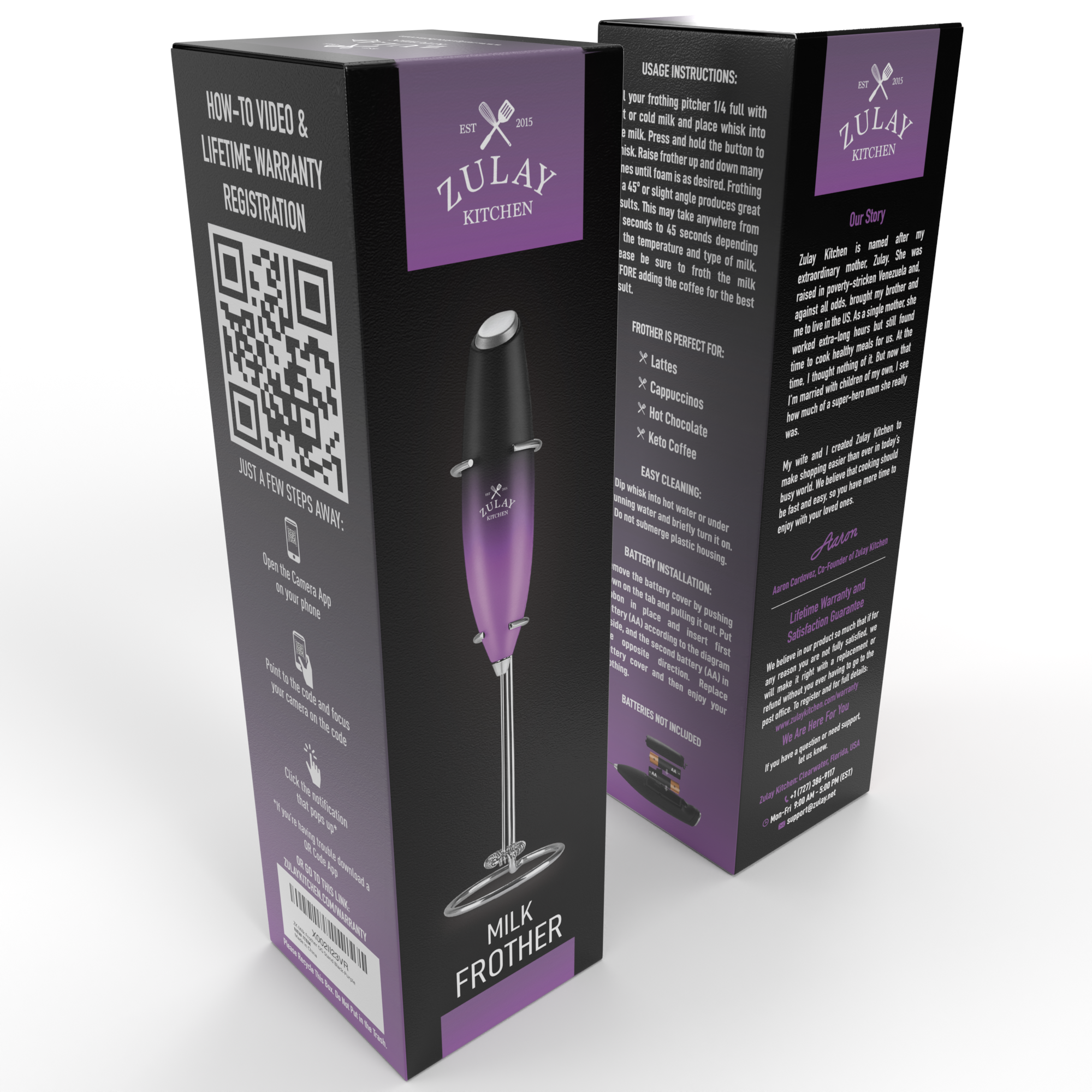Zulay Kitchen - Wholesale Kitchen Tool/Gadget - Powerful Handheld Milk Frother - With Stand6