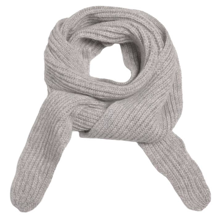 Cashmere sjaal Ella-cs met patent-breipatroon in lichtgrijs gemêleerd voor wholesale door cute stuff GmbH