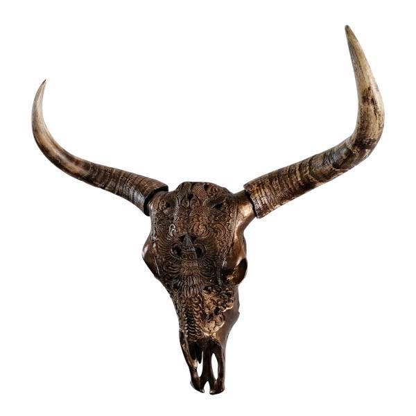 Michael & Philipp Noll e. K. - Vendita all'ingrosso Decorazione da parete 3D - Decorazione da parete XXL testa di toro 71 x 21 x 72 cm2