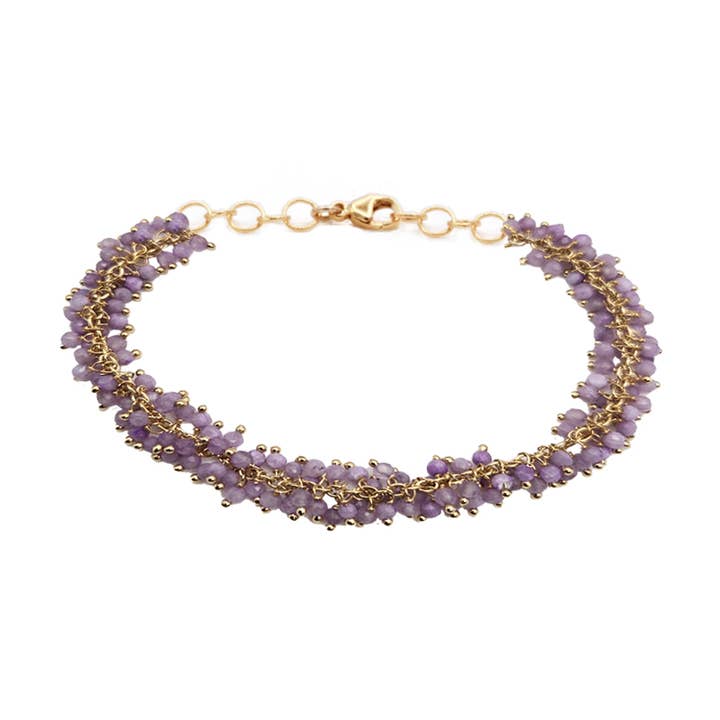 Spring Fringe Bracelet - Beaded Gemstone - Handmade Hawaii for wholesale by Catherine Weitzman