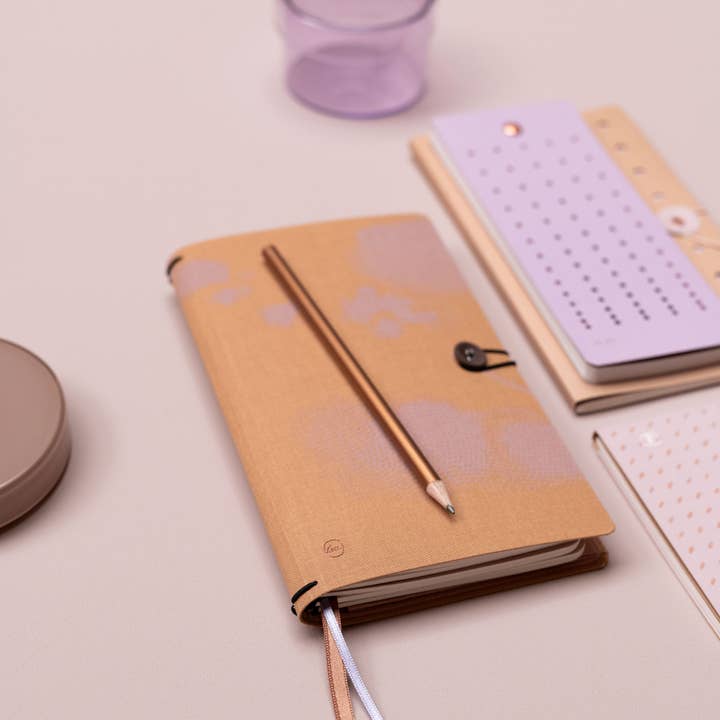 Tinne Mia - Wholesale Notebook - Notebook with button - linen - Orchid Honey - FSC Mix2