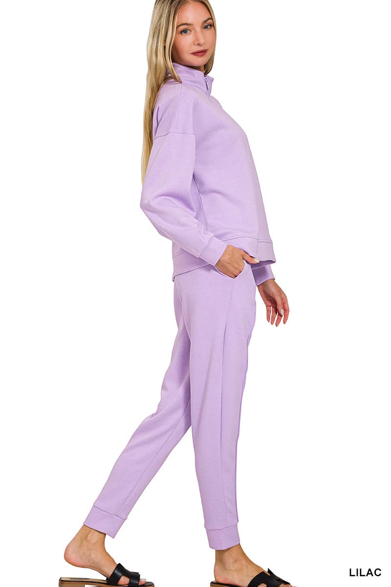 Vanilla Monkey - Wholesale Lounge Set - Women's - Scuba Half Zip Pullover And Jogger Set12