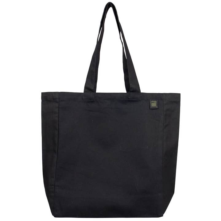 ECOBAGS - Wholesale Tote Bag - Unisex - Recycled Cotton Tote | Large Side & Bottom Gusset | Black