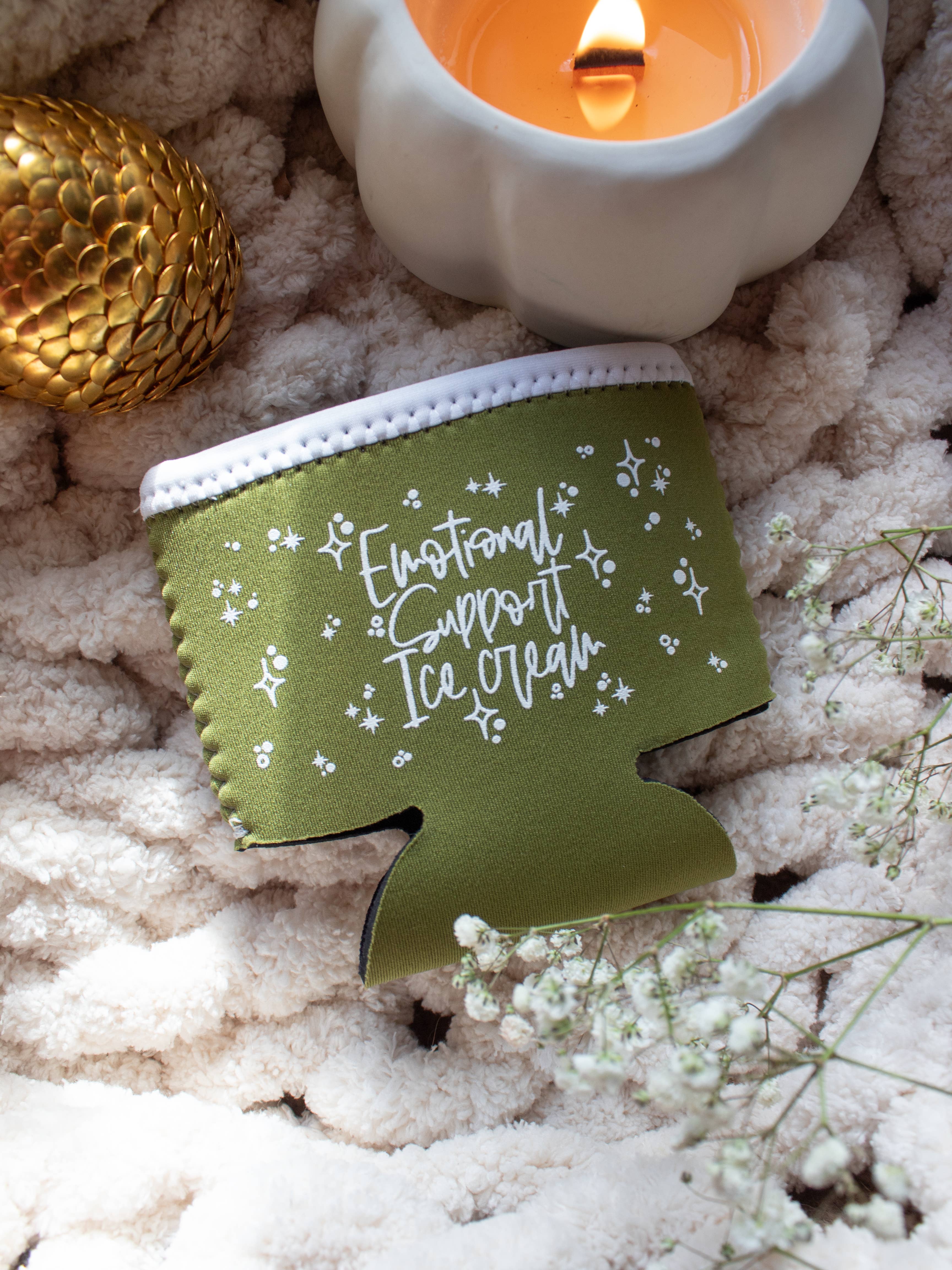 Meaggie Moos - Wholesale Drink Huggers & Koozies - Ice Cream Pint Sleeve | Emotional Support Ice Cream | Green6