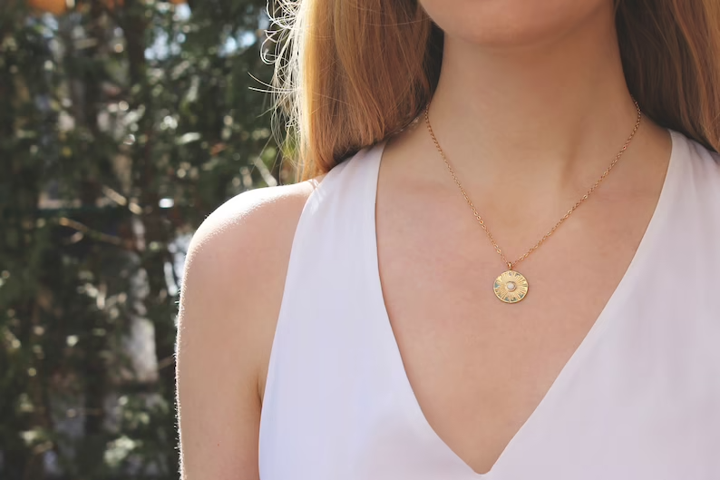 Vintage Acorn – wholesale Pendant/charm necklace – Opal Sunburst Necklace1