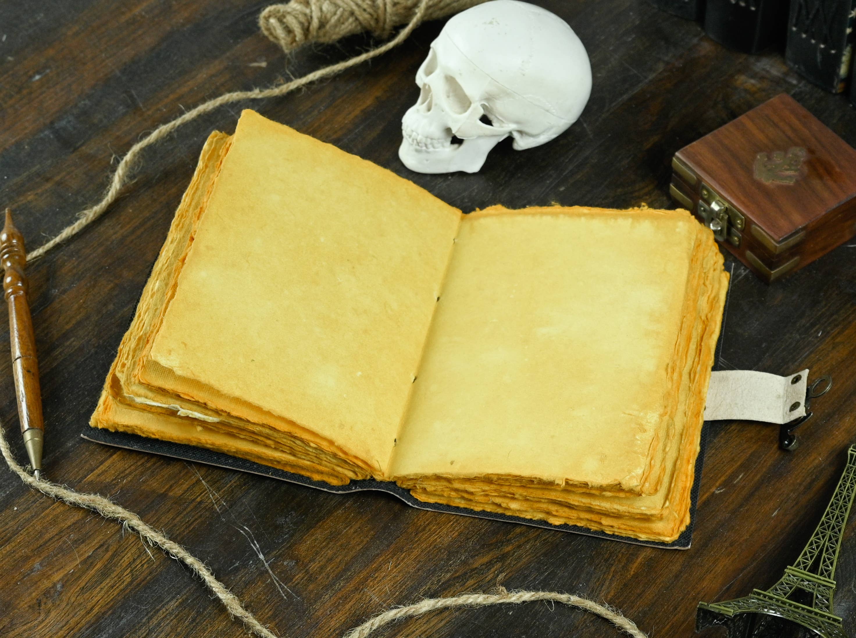 MNM HANDICRAFTS - Wholesale Journal/Diary - Moon Phase Fat Journal – Vintage Leather Grimoire Notebook4