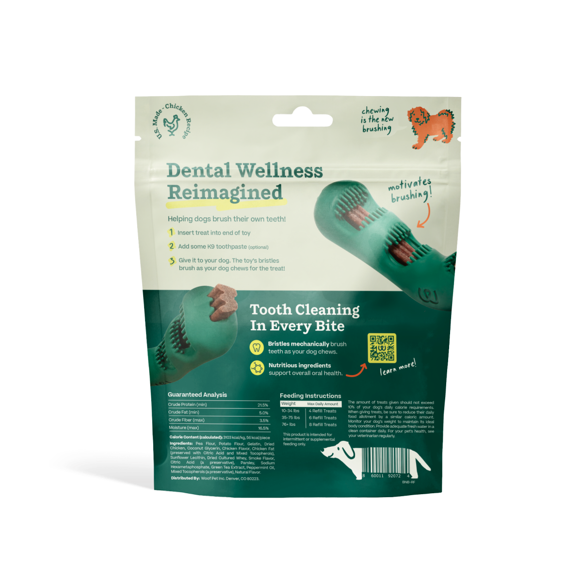 Woof - Wholesale Pet Treats - Dog - Bite n' Brush Dental Refills Chicken1