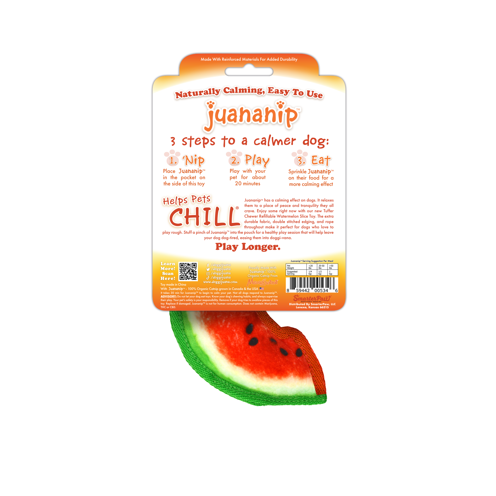 Doggijuana - Wholesale Pet Toy - Dog - Tuffer Chewer Mini Watermelon Slice Refillable Dog Toy5