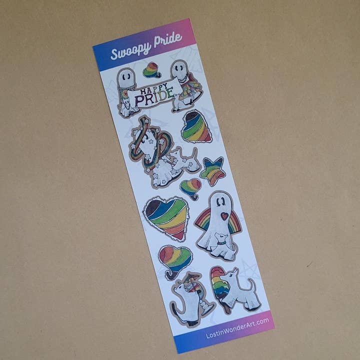Sticker Strip Paper--Swoopy Ghost Pride for wholesale by LostInWonderArt