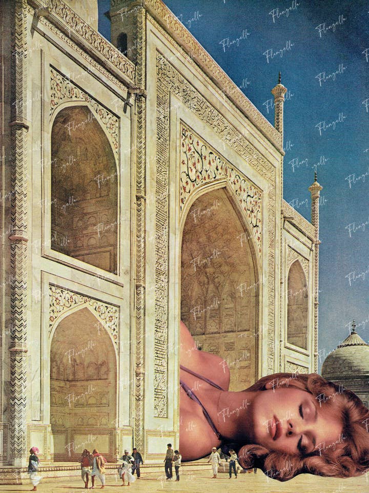 Sleeping Taj Collage-Kunstdruck, 11 x 14 Zoll für den Großhandel von Flanzella