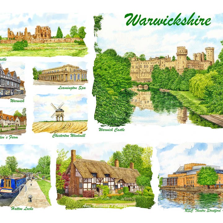 Warwickshire ( Views of ) Placemat. for wholesale by Robinson Collection