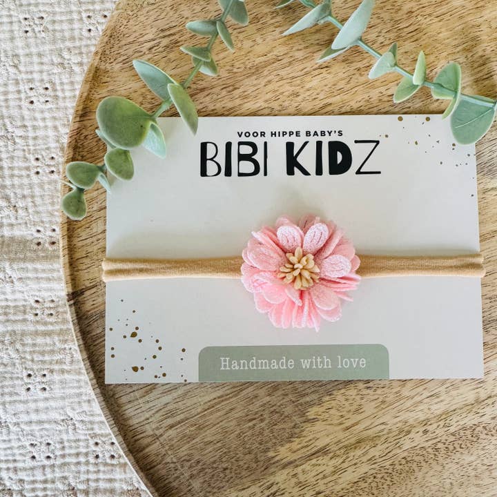 Hårband Stor Blomma Mjuk Rosa för wholesale av Bibi Kidz