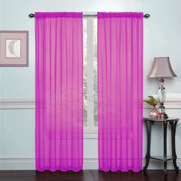 ShopBobbys - Wholesale Curtain - Crystal 2-Pack Sheer Rod Pocket Window Panel, 52x84 Inches Each1