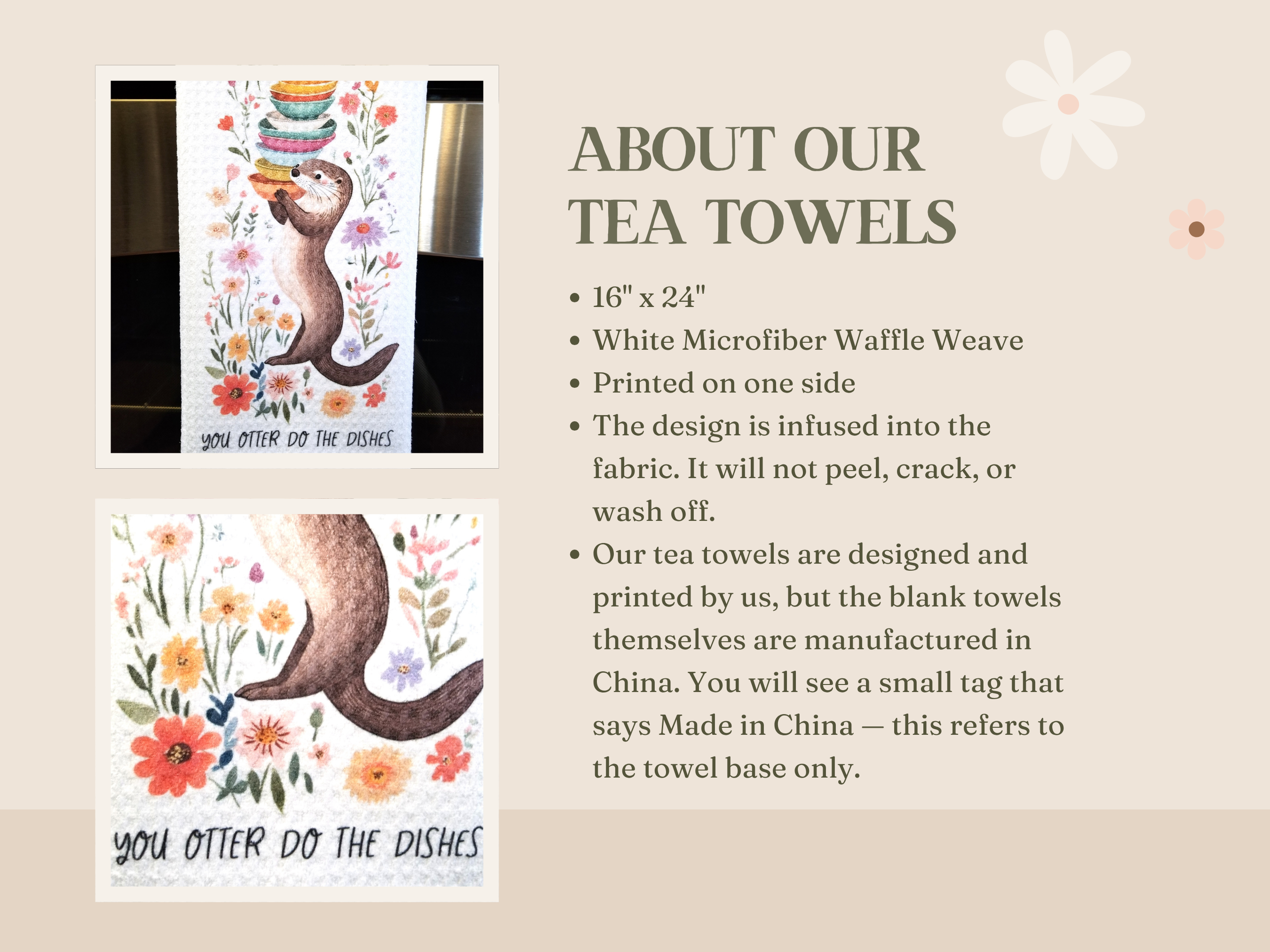 Firefly Paper Studio, LLC - Wholesale Tea Towel - You Otter Do the Dishes Tea Towel3