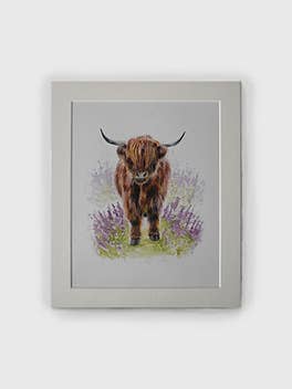 Highland Cow And Heather 10x12' for wholesale by Variorum