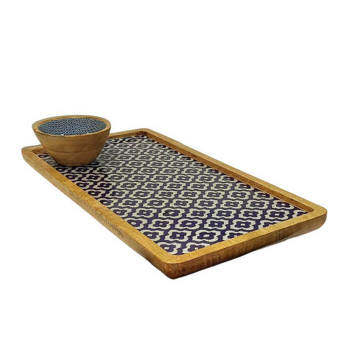 Hartsmede - Wholesale Platter - Handmade Rectangular Tray with Dip Bowl,Trendy Designs Gifts