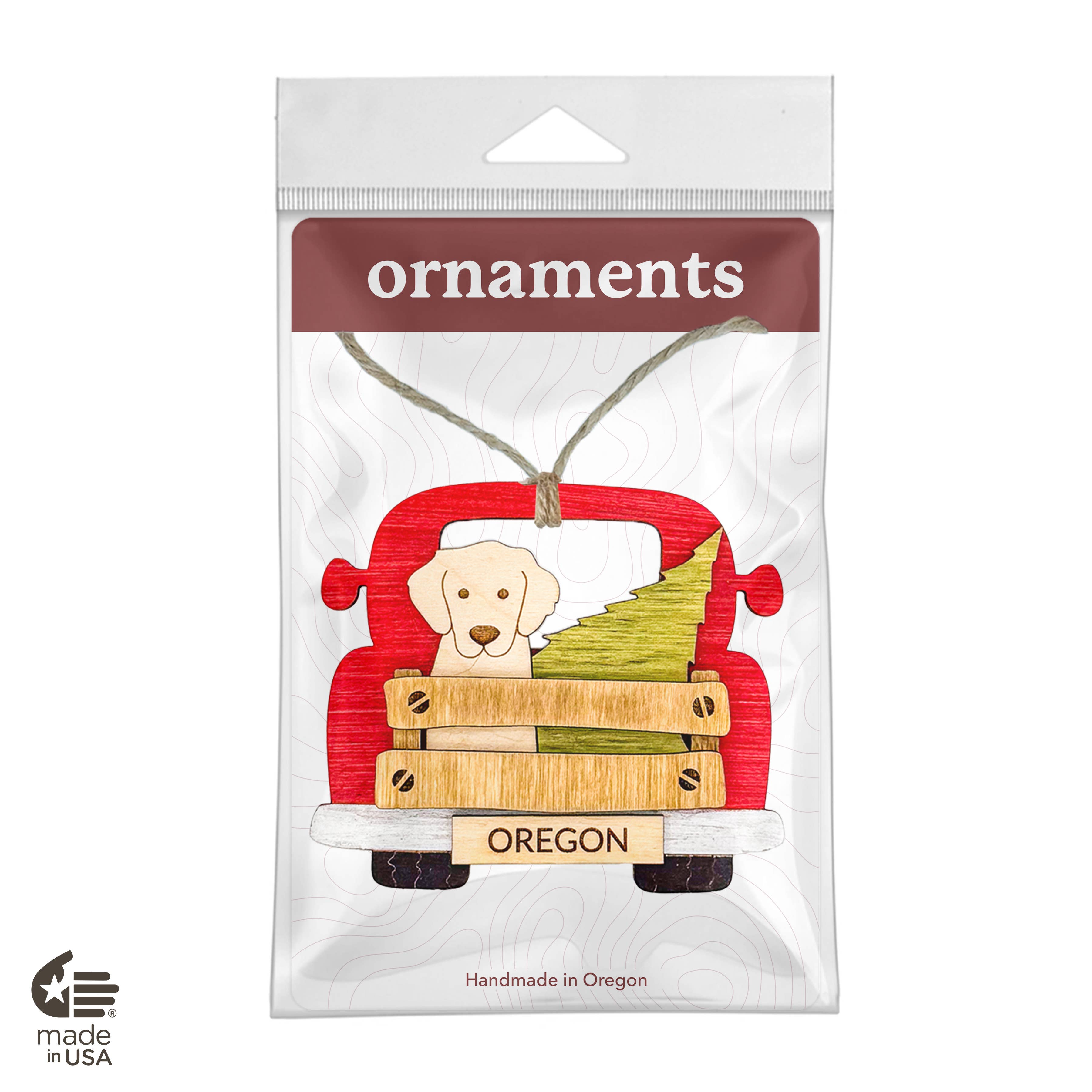 Bloom & Wander – wholesale Ornament – Classic Red Truck & Dog Ornaments | Christmas Customizable3